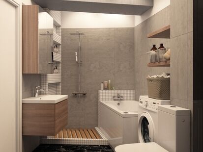 Фото № 3: Дизайн-проект трехкомнатной квартиры 71.2  м² Стиль Эклектика для ЖК Московский