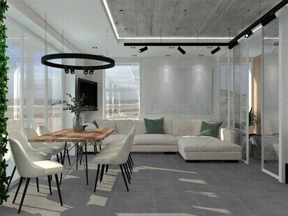 Фото № 5: Дизайн-проект трехкомнатной квартиры 95.0  м² Стиль Фьюжн для частного дома