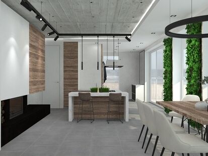 Фото № 3: Дизайн-проект трехкомнатной квартиры 95.0  м² Стиль Фьюжн для частного дома