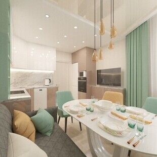 Фото № 3: Дизайн-проект кухни 15.0  м² Стиль Контемпорари для ЖК Московский