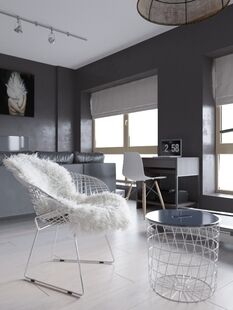 Фото № 4: Дизайн-проект квартиры-студии 43.3  м² Стиль Лофт для ЖК Парк мира