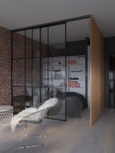 Фото № 5: Дизайн-проект квартиры-студии 43.3  м² Стиль Лофт для ЖК Парк мира