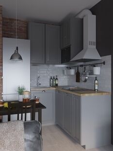 Фото № 6: Дизайн-проект квартиры-студии 43.3  м² Стиль Лофт для ЖК Парк мира