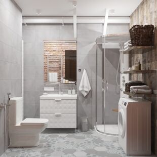 Фото № 3: Дизайн-проект квартиры-студии 43.3  м² Стиль Лофт для ЖК Парк мира