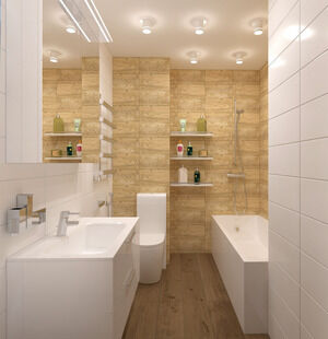 Фото № 2: Дизайн-проект однокомнатной квартиры 41.41  м² Стиль Контемпорари для ЖК Московский