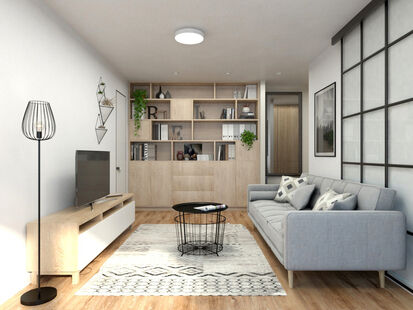 Фото № 4: Дизайн-проект двухкомнатной квартиры 41.0  м² Стиль Минимализм для ЖК Московский