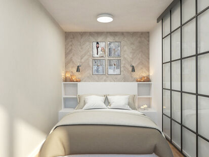 Фото № 3: Дизайн-проект двухкомнатной квартиры 41.0  м² Стиль Минимализм для ЖК Московский