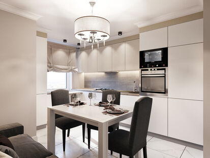 Фото № 1: Дизайн-проект двухкомнатной квартиры 58.0  м² Стиль Американская классика для ЖК Московский