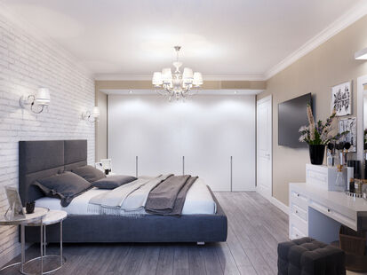 Фото № 6: Дизайн-проект двухкомнатной квартиры 58.0  м² Стиль Американская классика для ЖК Московский