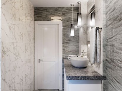 Фото № 3: Дизайн-проект двухкомнатной квартиры 58.0  м² Стиль Американская классика для ЖК Московский