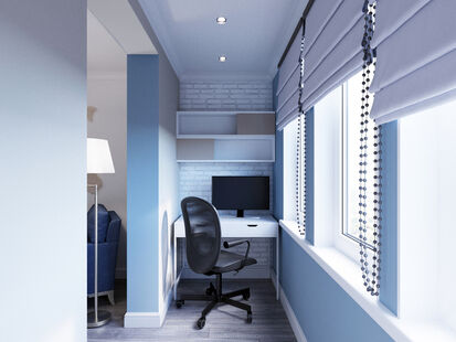 Фото № 5: Дизайн-проект двухкомнатной квартиры 58.0  м² Стиль Американская классика для ЖК Московский