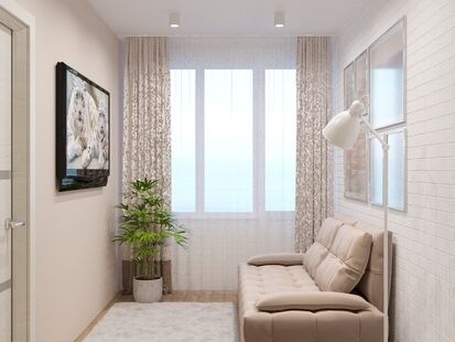 Фото № 4: Дизайн-проект однокомнатной квартиры 36.46  м² Скандинавский стиль для ЖК Московский