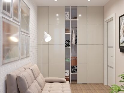 Фото № 3: Дизайн-проект однокомнатной квартиры 36.46  м² Скандинавский стиль для ЖК Московский