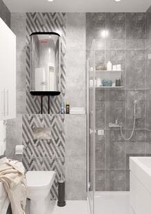 Фото № 5: Дизайн-проект однокомнатной квартиры 36.46  м² Скандинавский стиль для ЖК Московский