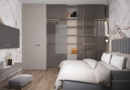 Фото № 4: Дизайн-проект однокомнатной квартиры 62.3  м² Стиль Минимализм для ЖК Московский