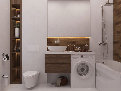 Фото № 2: Дизайн-проект однокомнатной квартиры 62.3  м² Стиль Минимализм для ЖК Московский