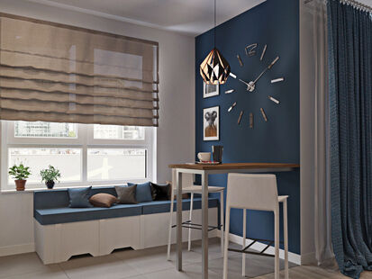 Фото № 1: Дизайн-проект квартиры-студии 42.55  м² Скандинавский стиль для ЖК Московский