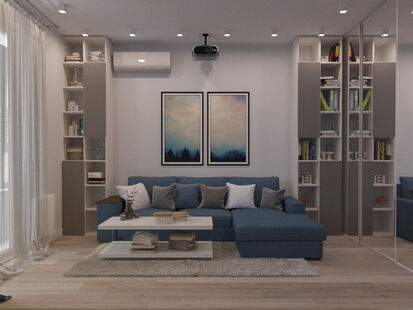 Фото № 5: Дизайн-проект квартиры-студии 42.55  м² Скандинавский стиль для ЖК Московский