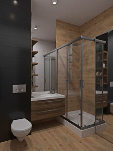 Фото № 4: Дизайн-проект квартиры-студии 42.55  м² Скандинавский стиль для ЖК Московский