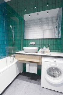 Фото № 2: Дизайн-проект трехкомнатной квартиры 50.36  м² Стиль Фьюжн для ЖК Московский