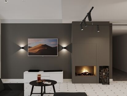 Фото № 3: Дизайн-проект кухни-гостиной 55.36  м² Стиль Минимализм для ЖК Московский