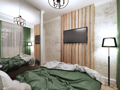 Фото № 5: Дизайн-проект двухкомнатной квартиры 50.0  м² Стиль Фьюжн для ЖК Московский