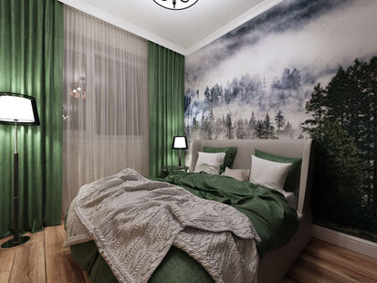 Фото № 4: Дизайн-проект двухкомнатной квартиры 50.0  м² Стиль Фьюжн для ЖК Московский