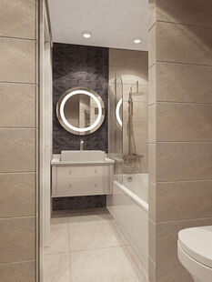 Фото № 3: Дизайн-проект двухкомнатной квартиры 50.0  м² Стиль Фьюжн для ЖК Московский