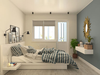 Фото № 1: Дизайн-проект трехкомнатной квартиры 73.4  м² Этнический стиль для ЖК Московский