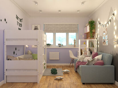 Фото № 6: Дизайн-проект трехкомнатной квартиры 73.4  м² Этнический стиль для ЖК Московский