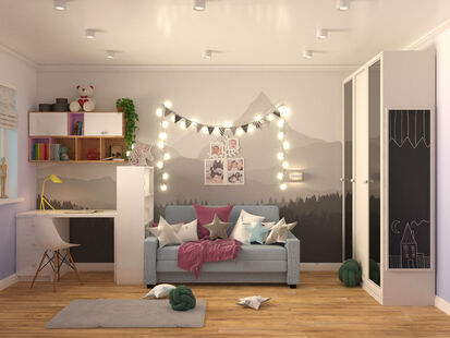 Фото № 2: Дизайн-проект трехкомнатной квартиры 73.4  м² Этнический стиль для ЖК Московский