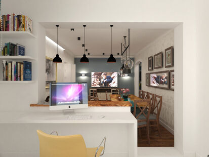 Фото № 4: Дизайн-проект трехкомнатной квартиры 73.4  м² Этнический стиль для ЖК Московский