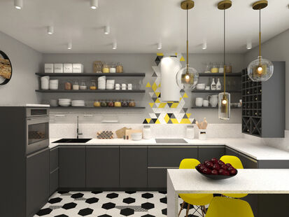 Фото № 3: Дизайн-проект трехкомнатной квартиры 73.4  м² Этнический стиль для ЖК Московский