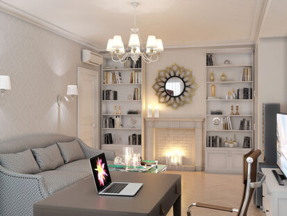 Фото № 4: Дизайн-проект двухкомнатной квартиры 52.2  м² Стиль Современная классика для ЖК Московский