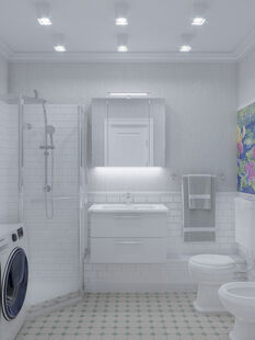 Фото № 2: Дизайн-проект двухкомнатной квартиры 52.2  м² Стиль Современная классика для ЖК Московский