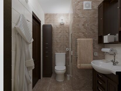 Фото № 3: Дизайн-проект ванной 4.35  м² Стиль Современная классика для ЖК Московский