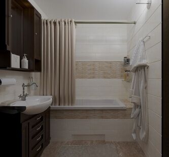 Фото № 2: Дизайн-проект ванной 4.35  м² Стиль Современная классика для ЖК Московский