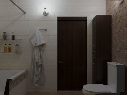 Фото № 4: Дизайн-проект ванной 4.35  м² Стиль Современная классика для ЖК Московский