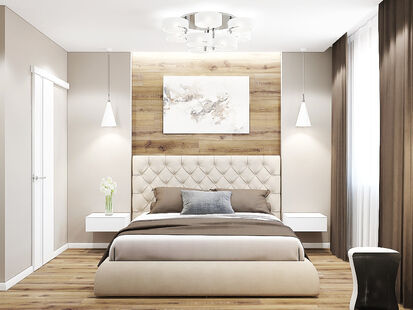 Фото № 5: Дизайн-проект четырехкомнатной квартиры 93.3  м² Стиль Модернизм для ЖК Московский