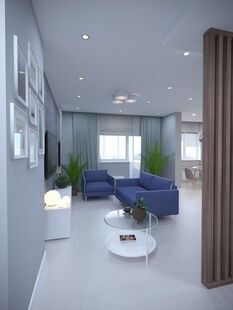 Фото № 4: Дизайн-проект трехкомнатной квартиры 89.0  м² Стиль Модернизм для ЖК Московский