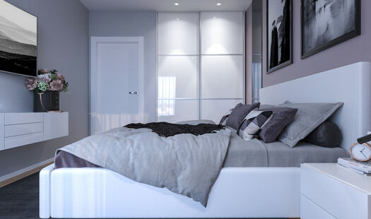 Фото № 2: Дизайн-проект трехкомнатной квартиры 89.0  м² Стиль Модернизм для ЖК Московский