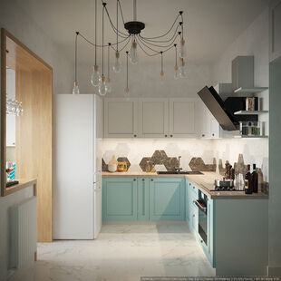 Фото № 6: Дизайн-проект двухкомнатной квартиры 69.5  м² Скандинавский стиль для ЖК Московский