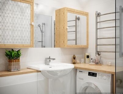 Фото № 2: Дизайн-проект двухкомнатной квартиры 69.5  м² Скандинавский стиль для ЖК Московский