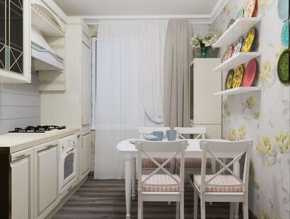 Фото № 3: Дизайн-проект кухни 8.49  м² Стиль Прованс для ЖК Московский