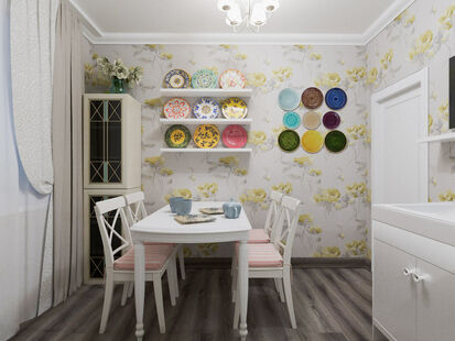 Фото № 2: Дизайн-проект кухни 8.49  м² Стиль Прованс для ЖК Московский