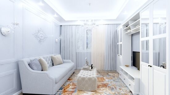 Фото № 2: Дизайн-проект четырехкомнатной квартиры 97.9  м² Стиль Современная классика для ЖК Московский