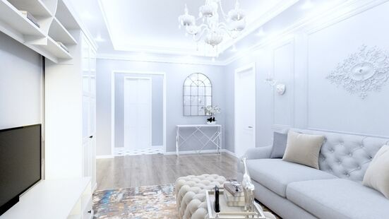 Фото № 3: Дизайн-проект четырехкомнатной квартиры 97.9  м² Стиль Современная классика для ЖК Московский