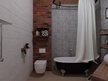 Фото № 3: Дизайн-проект ванной 5.8  м² Стиль Лофт для ЖК Московский