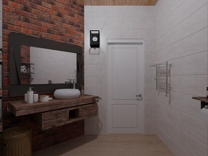 Фото № 2: Дизайн-проект ванной 5.8  м² Стиль Лофт для ЖК Московский