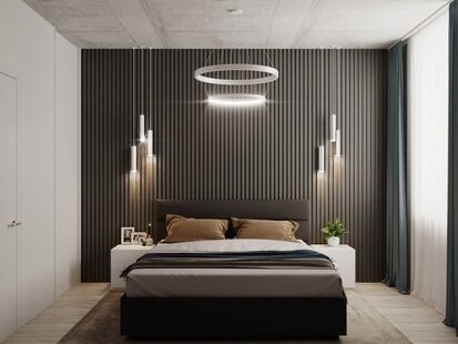 Фото № 6: Дизайн-проект трехкомнатной квартиры 57.92  м² Стиль Лофт для ЖК Московский